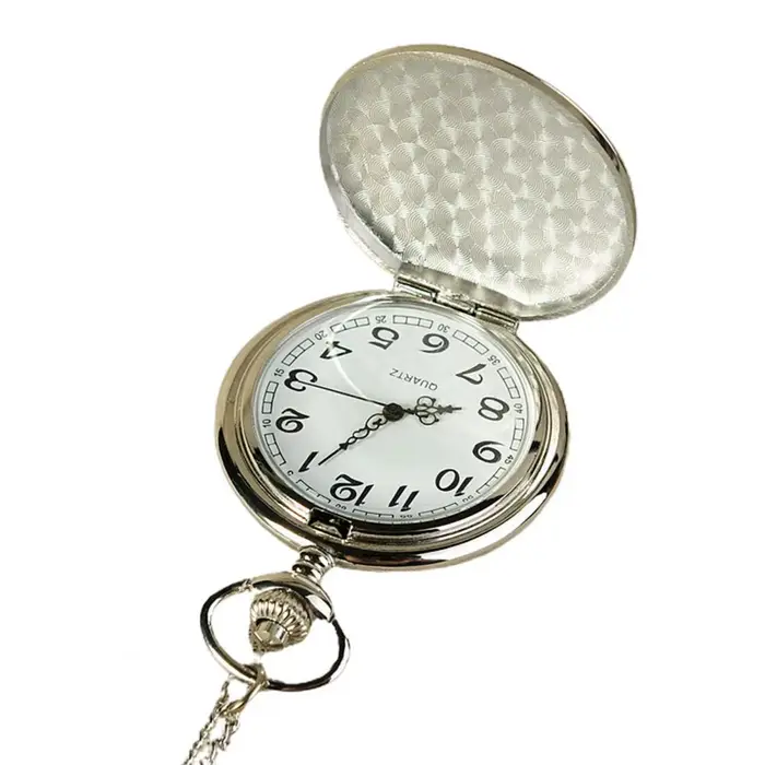 Montre de poche vintage pour homme et femme, mouvement à quartz précis, chaîne de suspension punk, m