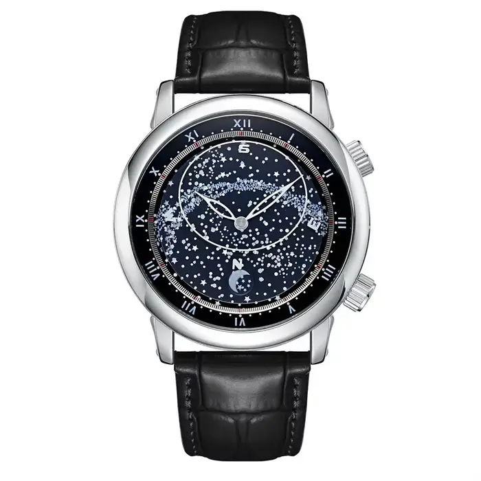 Montre existent en Cuir pour Homme, Mouvement Mécanique, Or Rose, Noir, Bleu, Vert, Luxe, Sculpté, R
