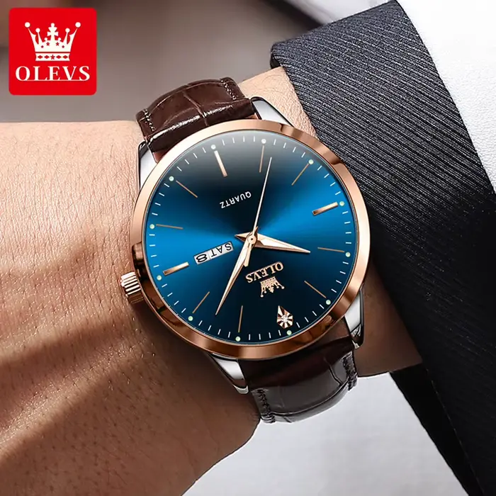 OLEVS 2935 montre homme de luxe mode originale affaires ceinture