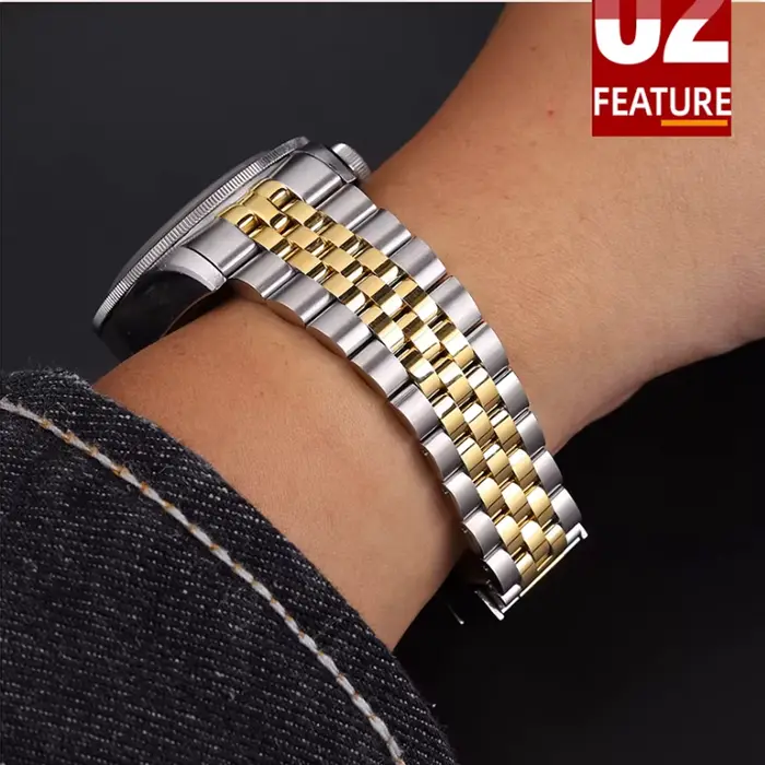 Bracelet de montre Jubilee à extrémités courbes 21 mm 22 mm pour Tudor Black Bay 41 mm M7941A cadran rouge