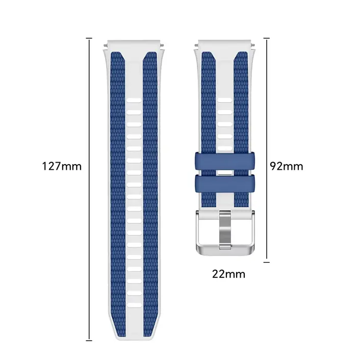 Bracelet en Silicone et Nylon coloré de 22mm