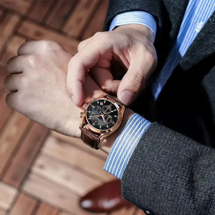 POEDAGAR hommes montre nouvelle marque de luxe étanche lumineux Sport montre-bracelet Quartz militaire en cuir véritable Relogio Masculino