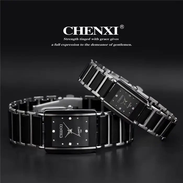 Montre céramique noire CHENXI élégante et résistante pour femmes style fashion et casual occasions spéciales