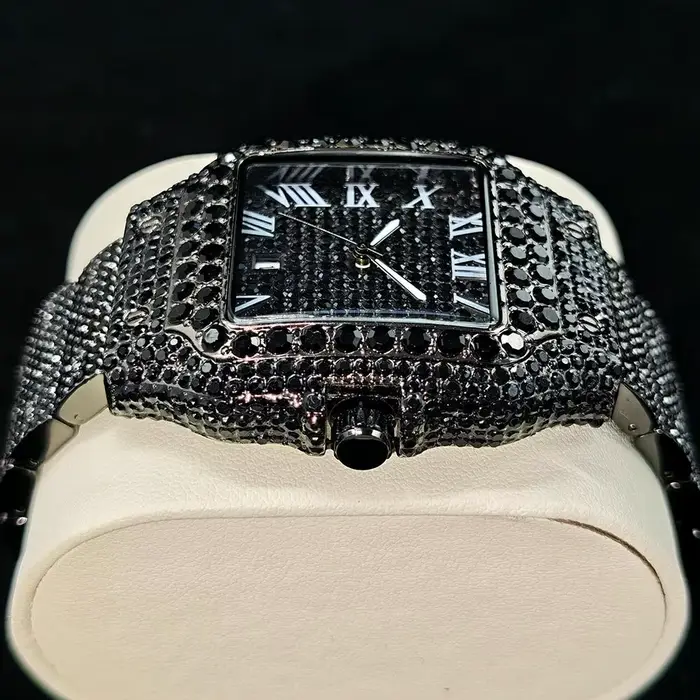 Montre Cool Noir UNIGUET Luxe Acier Inoxydable Quartz Hommes Occasions Spéciales Style Hip Hop Casual