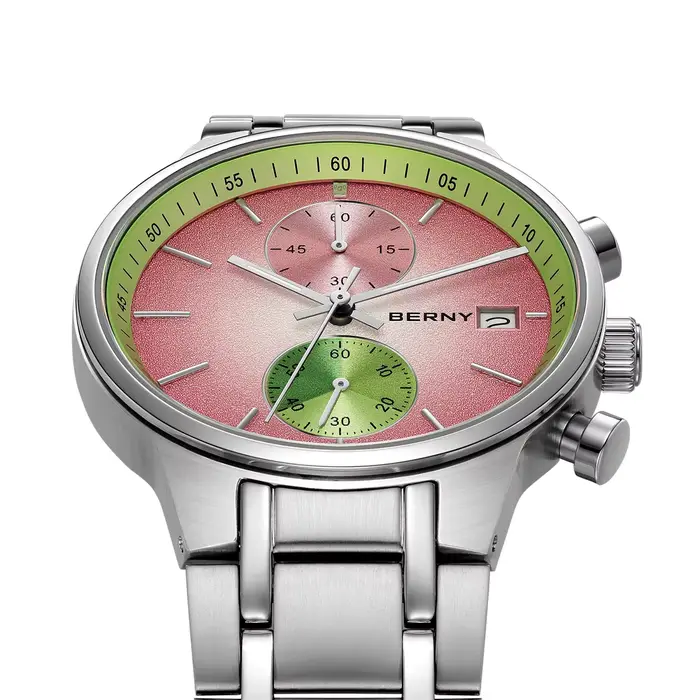 BERNY montres pour hommes mode décontracté multi-fonction chronographe Quartz montre