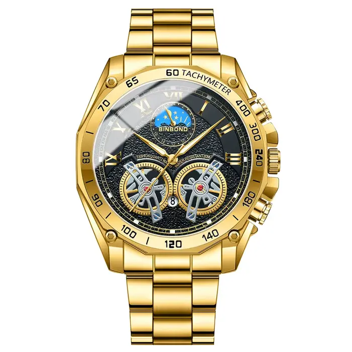 BINBONG Top marque montres de luxe pour hommes mode créative en acier inoxydable Quartz horloge mâle