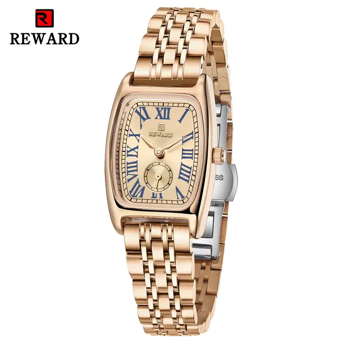 Récompense luxe élégant Rectangle dames montre étanche montre lumineuse pour femme en acier inoxydab