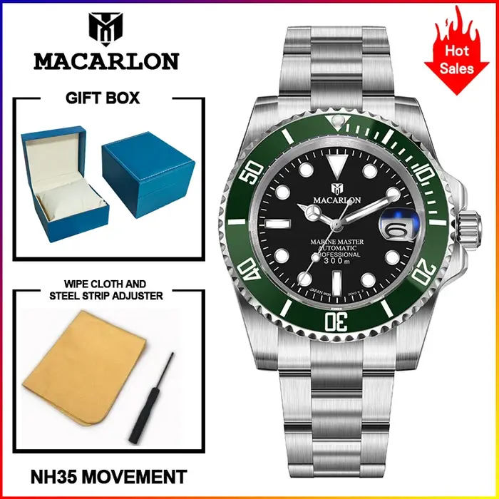 Nouvelle montre mécanique MACARLON Design 41 mm pour homme
