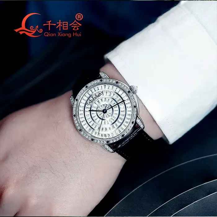 Montre-Bracelet Baguette Moissanite Complète pour Homme