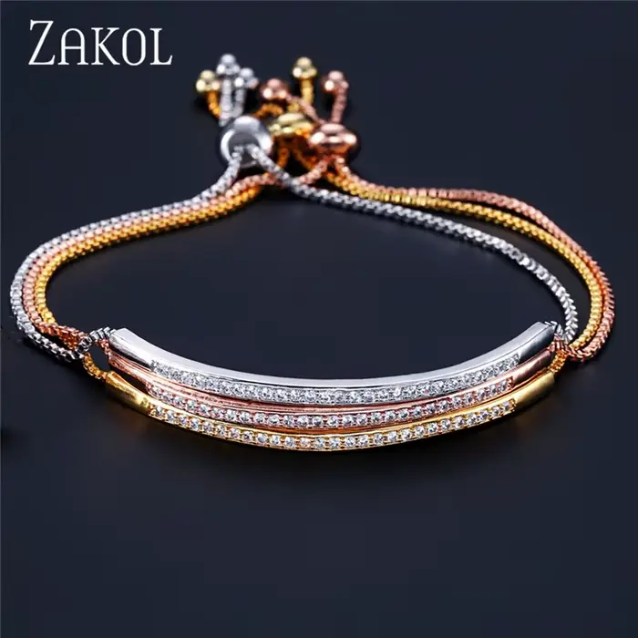 Bracelet Femme Or Rose Plaqué Argent Avec Tracker Humeur Et Cubic Zirconia Pour Toutes Les Occasions