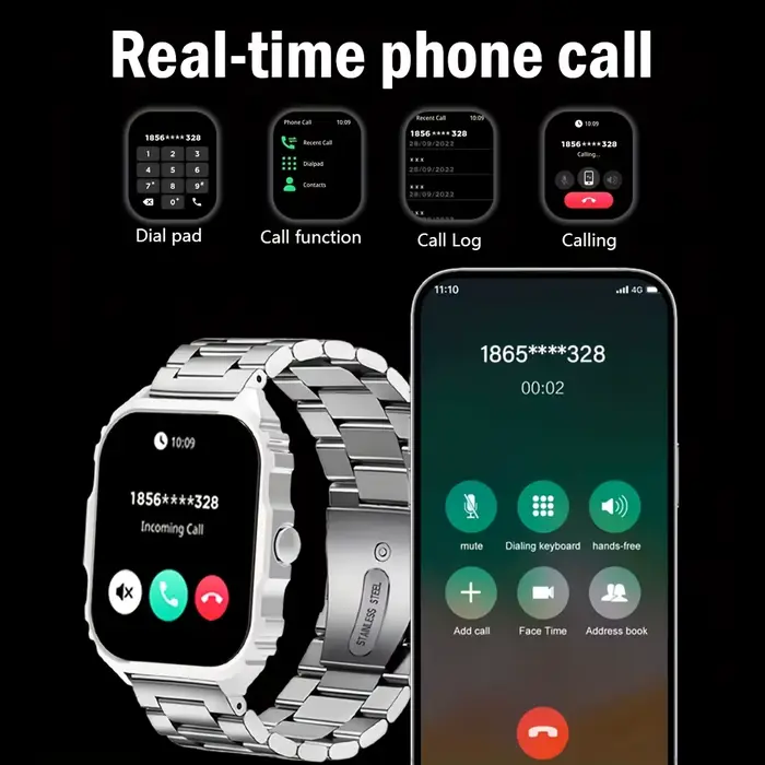 Montre Connectée ERUN Sportive avec Assistant Vocal Alexa et Modes Multisports pour Hommes Occasions Spéciales Activités Physiques