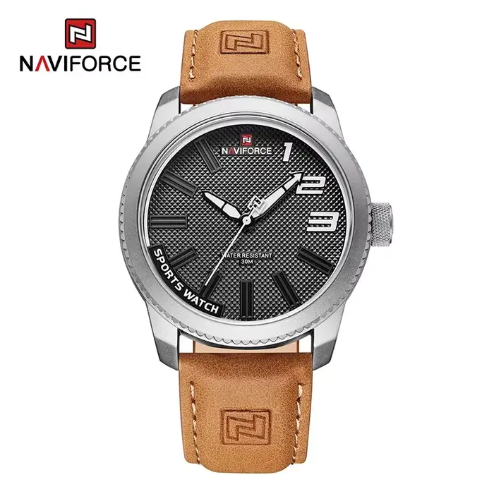 NAVIFORCE populaire homme montre-bracelet militaire sport antichoc étanche en cuir montre hommes mod