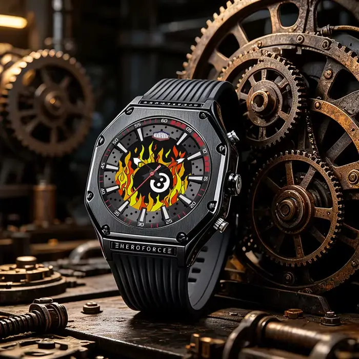 Montre homme HEROFORCE 2026 affichage double lumineux montre-bracelet à quartz silicone style vendange résistance à l'eau occassions spéciales