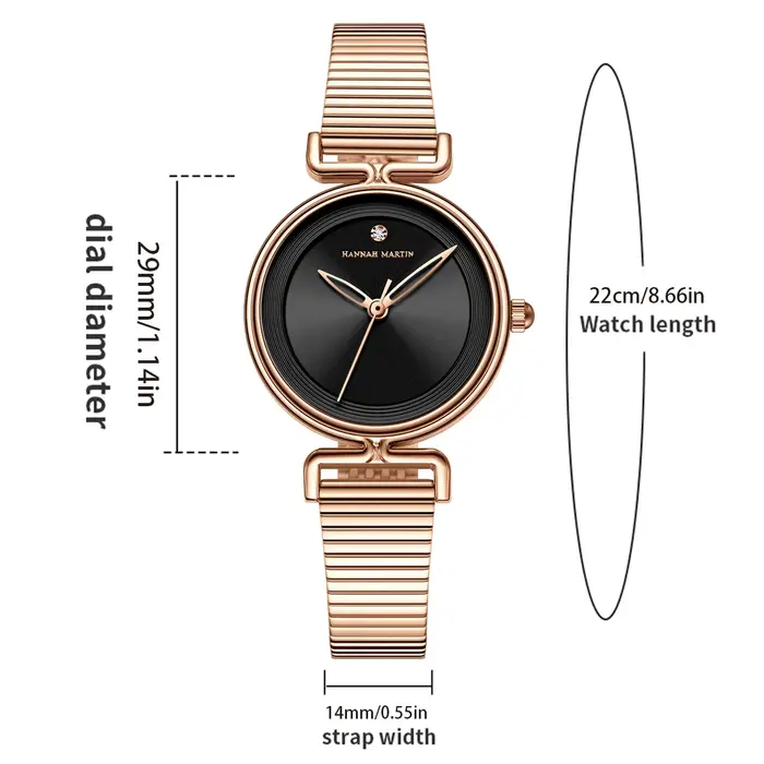 Hannah Martin Top marque originale montre pour femme 29mm Mini cadran or Rose luxe mode japonais mouvement à Quartz