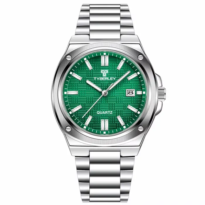 Montre TYBERLEY 2026 Nouvelle Montre à Quartz de Luxe pour Homme avec Cadran Treillis, Boîtier en Al