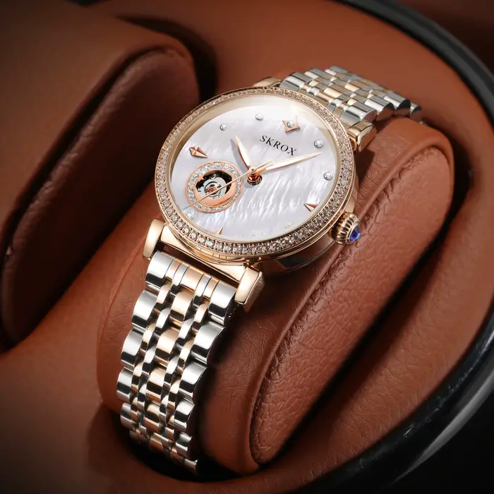 Montre-bracelet de luxe en acier inoxydable pour femme