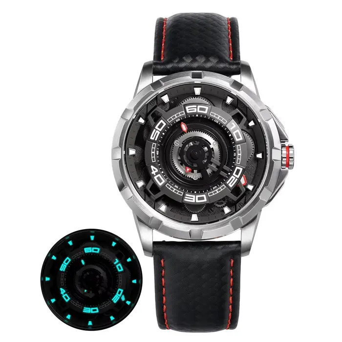 BERNY – montre squelette automatique pour hommes, cadran 3D, saphir lumineux 5ATM, acier 316L, MIYOT