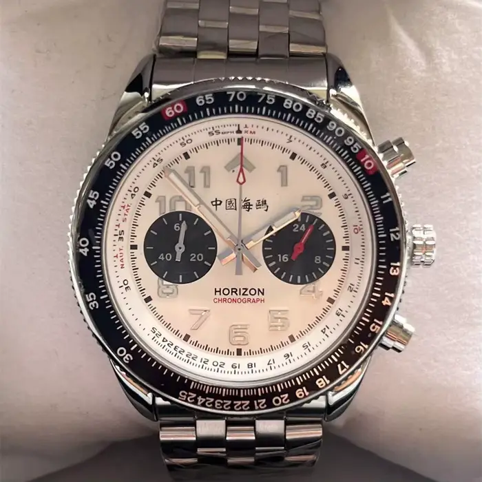 Montre de pilote militaire homme Seagull 1963 chronographe quartz acier inoxydable résistante à l'eau pour hommes occasions spéciales