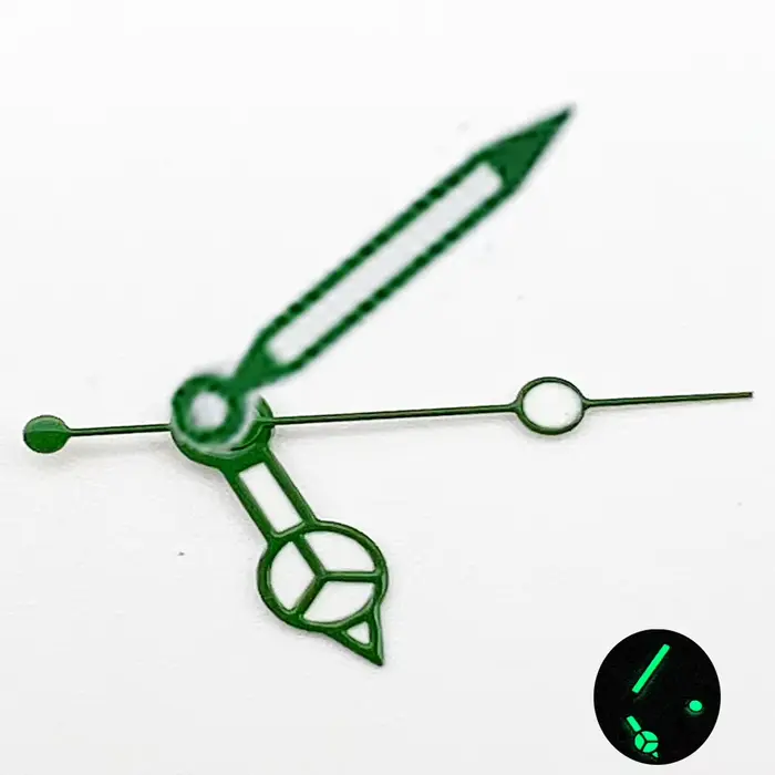 Aiguilles de montre lumineuses Richus en bleu et vert pour mouvements NH35 et NH36 pour femmes et hommes occassions spéciales