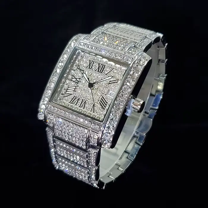Montre en diamant de luxe pour hommes