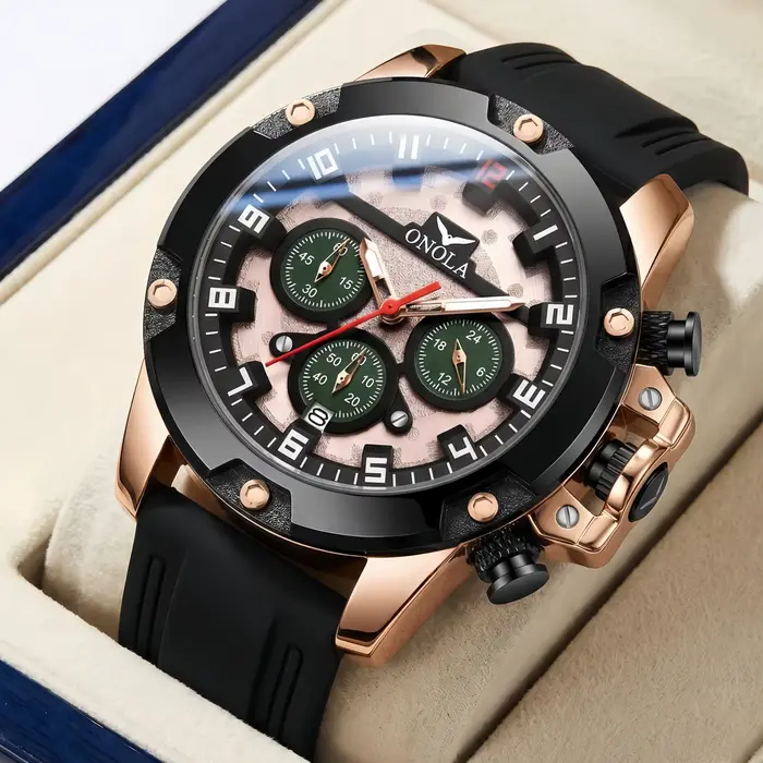 Mode montre pour hommes marque ONOLA luxe multifonctionnel lumineux Quartz