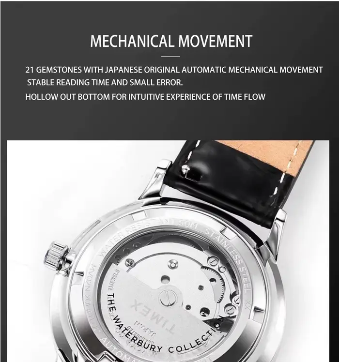 Montre homme automatique mode sport étanche acier inoxydable occassions quotidiennes