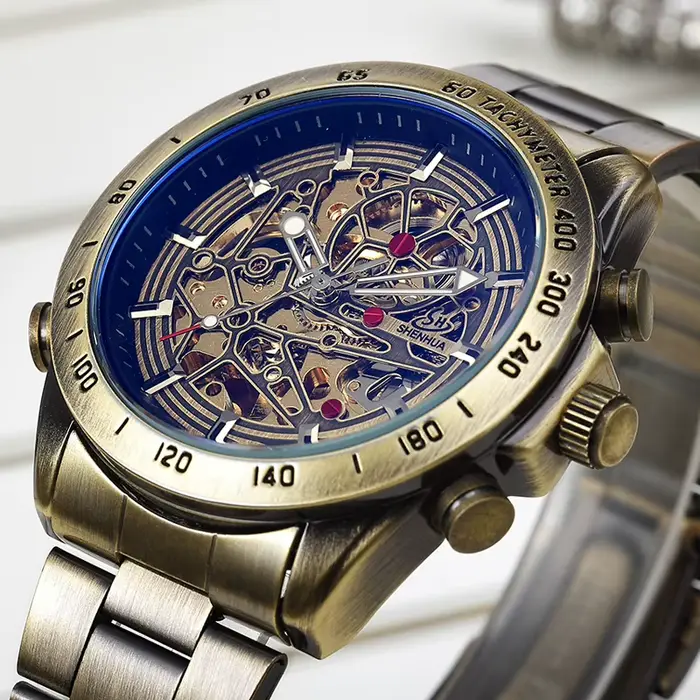 Montre Gorben Style Steampunk Design Vintage Automatique à Remontage Automatique pour Hommes Occasions Spéciales