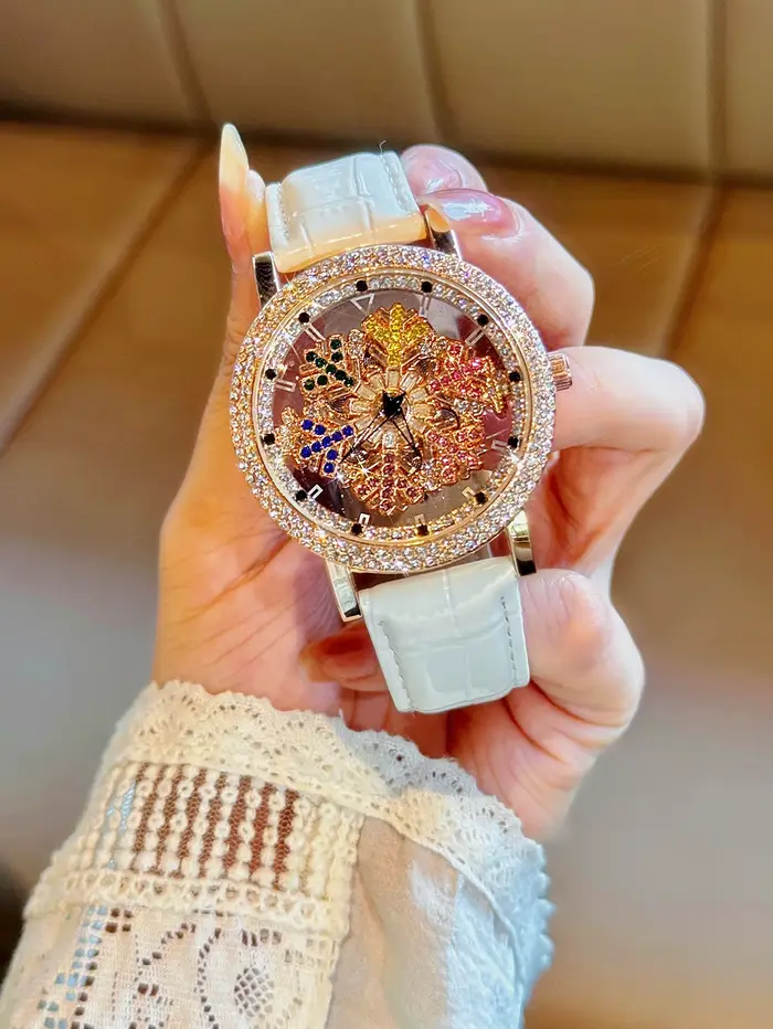 1 version améliorée de la montre pour femme de luxe à la mode et accrocheuse incrustée