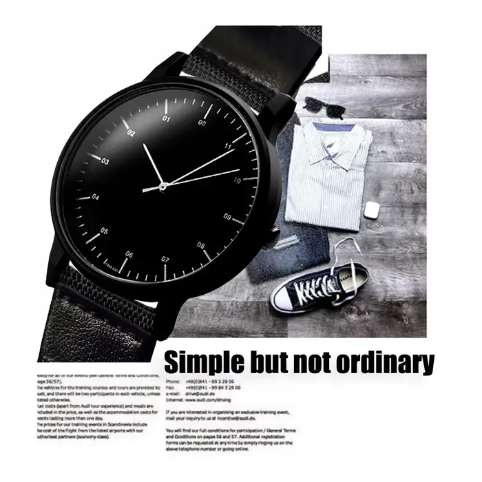 Montre à quartz dans le sens antihoraire