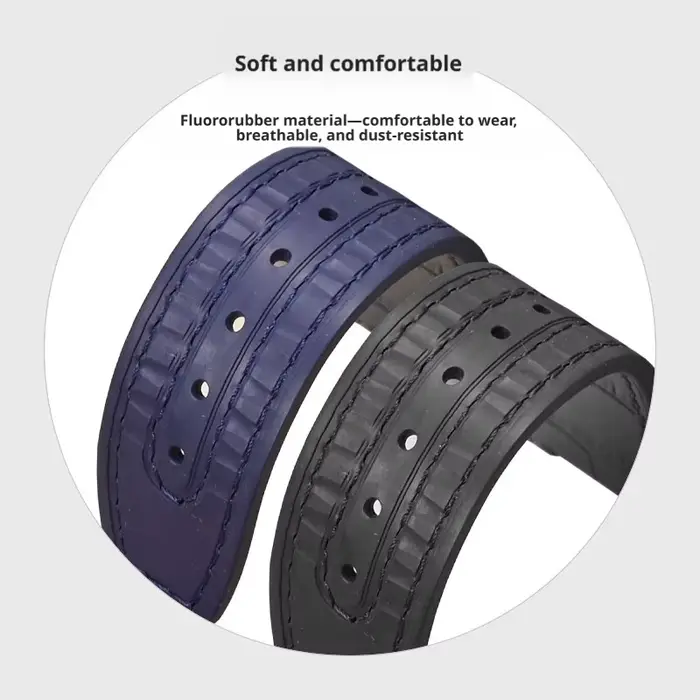 Bracelet de montre en cuir de vache véritable + FKM