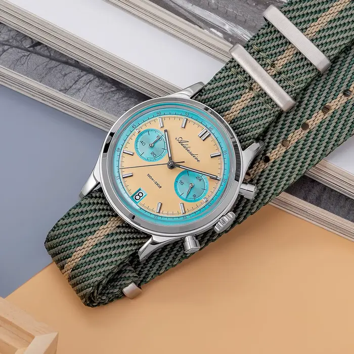 ADDIESDIVE offre spéciale AD2095 montres pour hommes multifonction chronographe 38mm AR revêtement