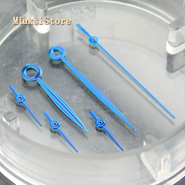 Parhéritage-Kit d'aiguilles de montre argentées et bleues