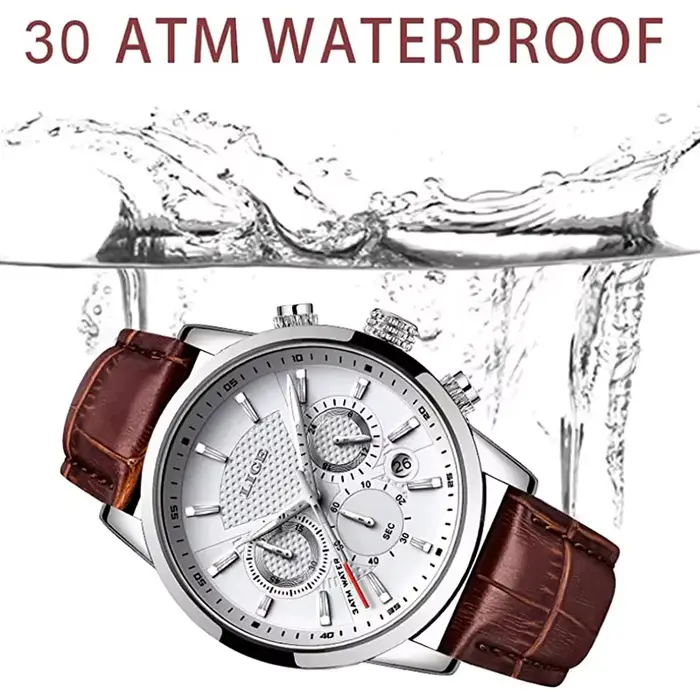 Montres hommes 2025 LIGE Top marque de luxe décontracté en cuir Quartz montre