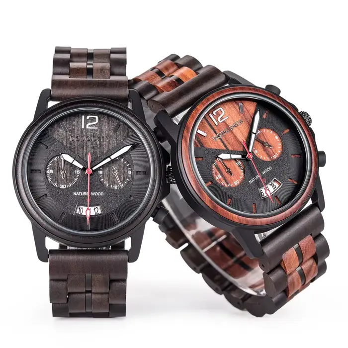Montres en bois faites à la main pour hommes