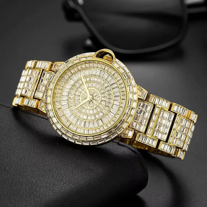 MISSFOX nouvelles montres Ice Out pour hommes Top marque horloge mode Hip Hop plein carré diamant Blingbing montre-bracelet mâle offre spéciale