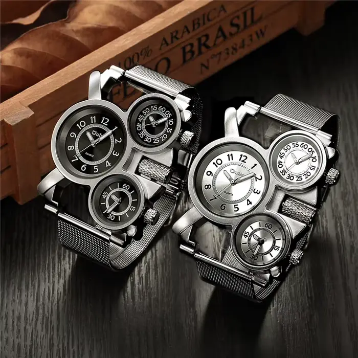 Oulm-Montre à Quartz en Maille pour Homme