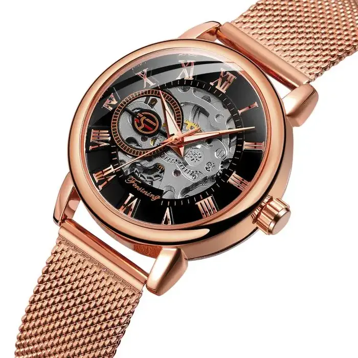 Montre Femme Forsining 2026 Luxe Squelette Argent Bracelet Étanche Mécanique Cadeau