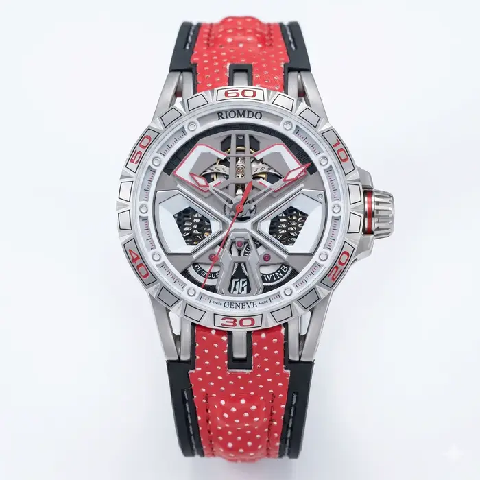 OBLVLO Montres mécaniques automatiques squelette de luxe pour hommes, grand cadran analogique, brace