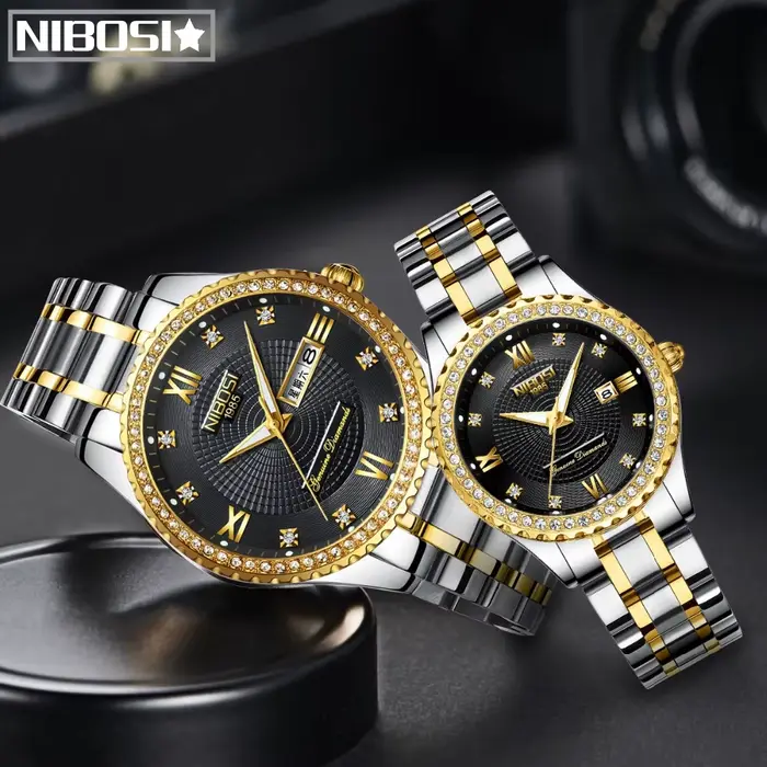 NIBOSI amoureux montre hommes femmes montres Relogio Feminino haut marque de luxe
