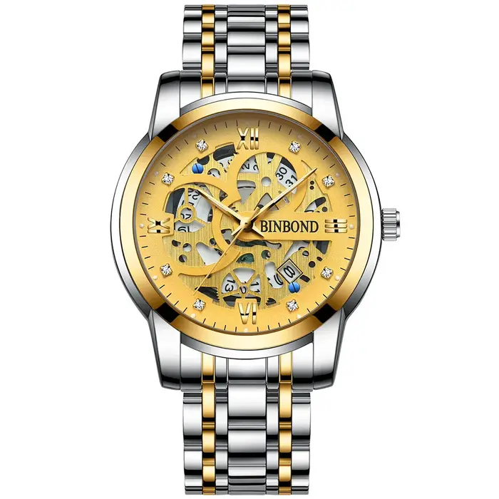 Montres à quartz précises et ajourées de la marque BINBOND pour hommes