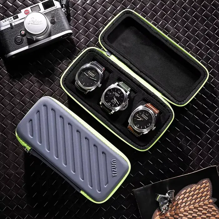 Montres touristiques de luxe, sac à roulettes de montre à 3 fentes, étui de montre Portable de voyage pour hommes, organisateur pour hommes, sac de rangement de bracelets de bijoux