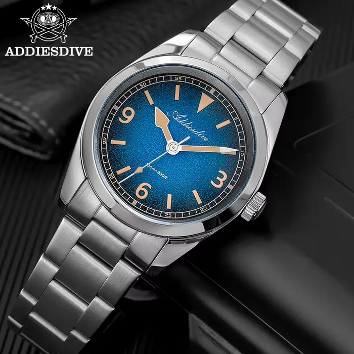 Montre de luxe ADDIESDIVE en acier inoxydable avec cristal de saphir pour femmes résistante à l'eau et lumineuse pour plongée et occasions spéciales