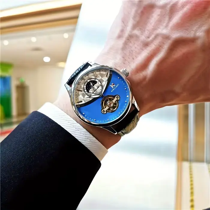 Montre mécanique automatique classique et élégante pour homme, cadran squelette, montre de luxe de g