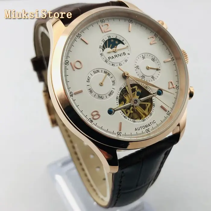 Parhéritage-Montre mécanique automatique étanche pour homme
