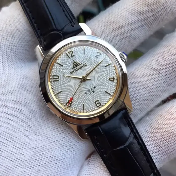 Montres hommes mécaniques KEAOIRUS Vintage Shanghai 1963 rétro avec boucle ardillon pour occasions spéciales