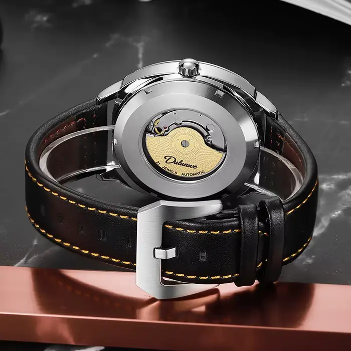 Montres pour hommes montre mécanique automatique originale classique pour homme bracelet en cuir verre minéral étanche Date lumineuse