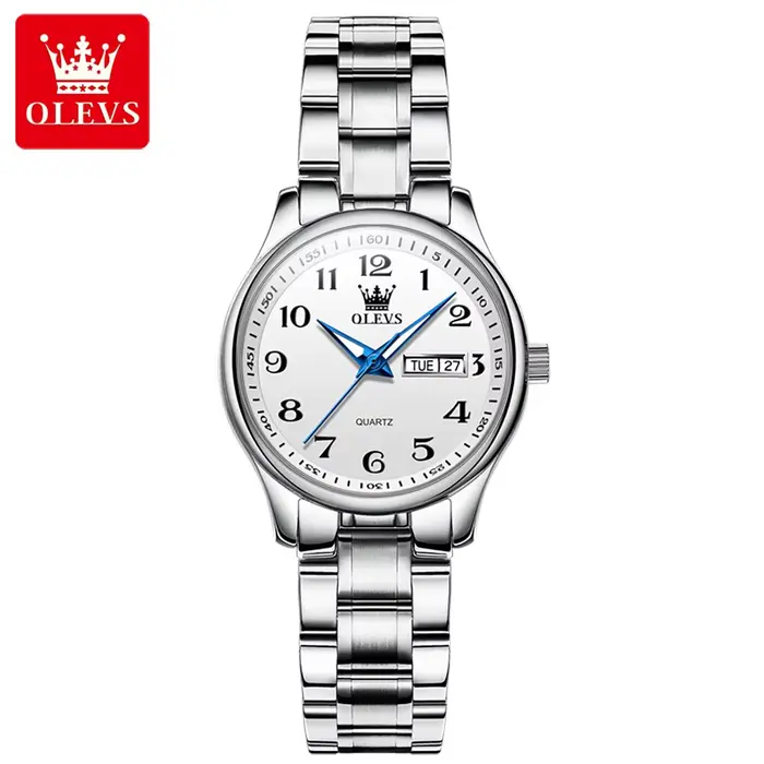 OLEVS-Montre à Quartz de Luxe pour Femme, Élégante, en Acier Inoxydable, Étanche, avec Bracelet, Sem
