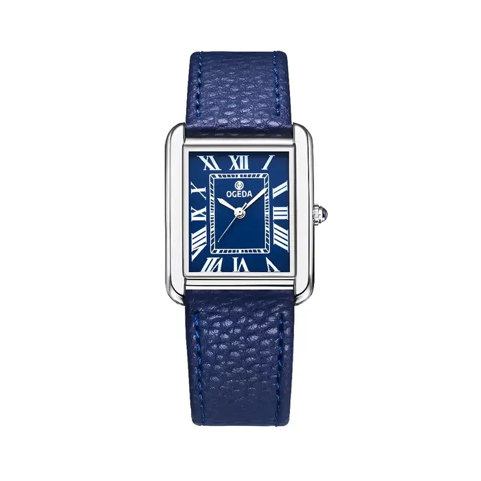 OGEDA – montre de Couple étanche, décontractée, à Quartz, en acier inoxydable, bracelet en cuir, cad