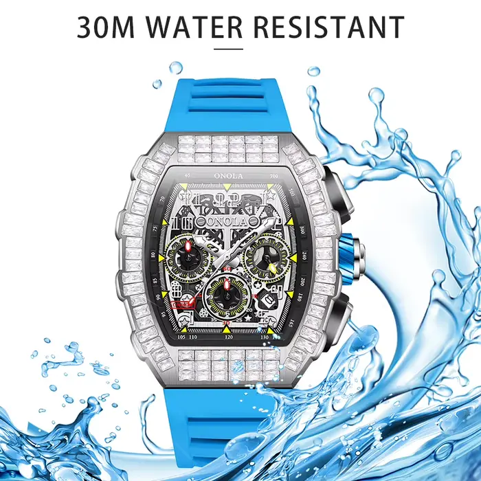 Vente chaude mode entièrement automatique montres mécaniques hommes ONOLA conception Unique avec diamant incrusté bande