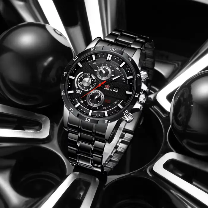 VA VA VOOM-Montre à quartz en acier inoxydable pour homme